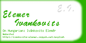 elemer ivankovits business card